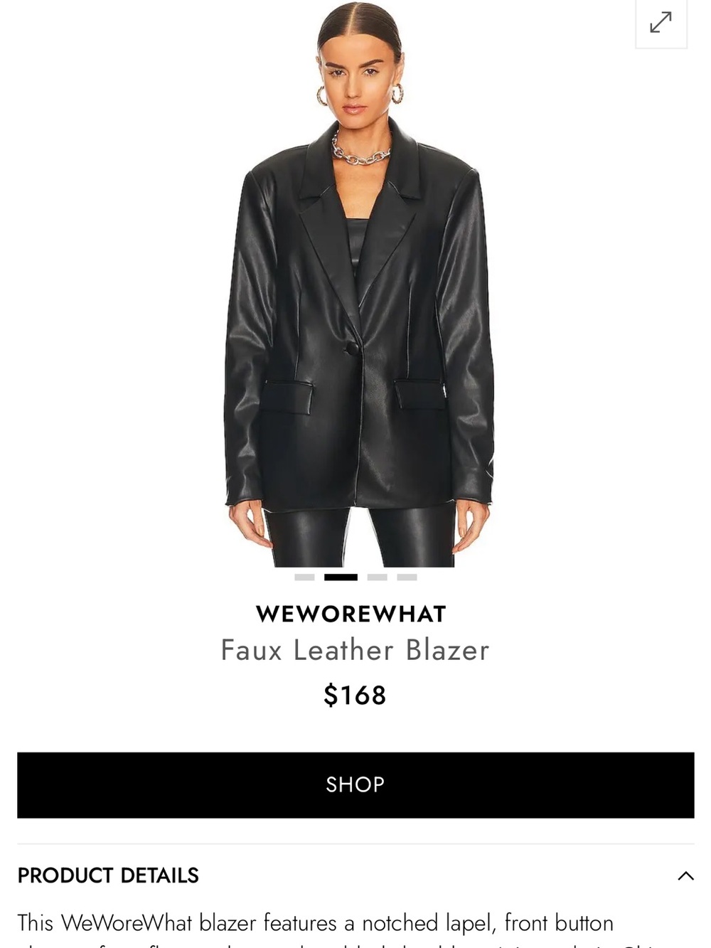 WeWoreWhat Black Faux Leather Oversized Blazer